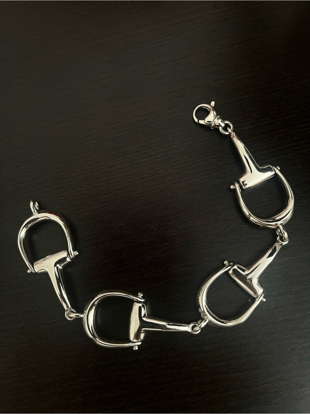 Sterling Silver Horsebit Italian Large Chain Link Bracelet